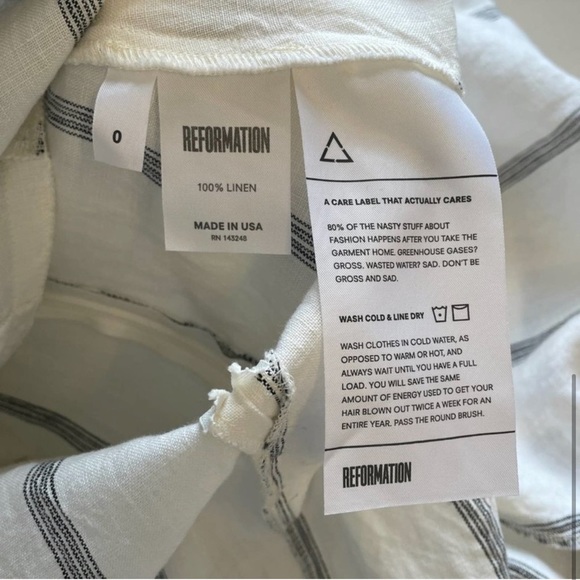 Reformation Bogata Linen Midi Dress in Black Licorice Size 0 - Picture 6 of 7